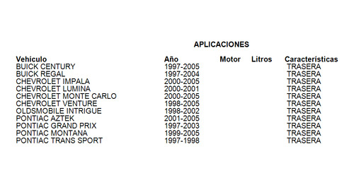 Maza Trasera Oldsmobile Intrigue 1998-2002 Gm Parts Foto 4