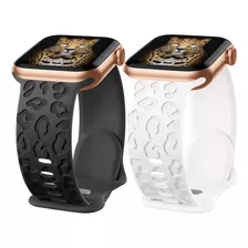 Ikanfi Leopard Engraved Bands Compatible With Apple Watch Ba