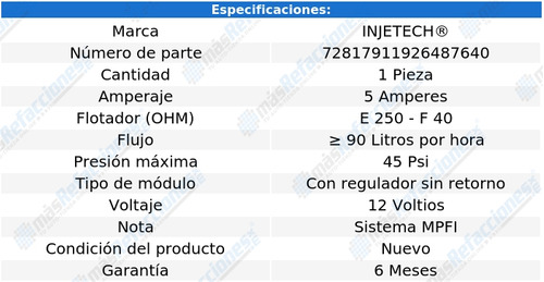 Mdulo Bomba Combustible G3 Wave L4 1.6l 2009 Injetech Foto 2