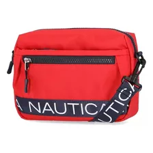 Nautica | Bolso Crossbody Nailon Para Mujer Original Acabado De Los Herrajes Niquel Color Rojo Color De La Correa De Hombro Negro Diseño De La Tela Liso