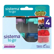 Set 4 Herméticos 62ml Sistema® To Go