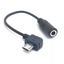 Nuevo Black Micro Usb Jack A 35 Mm Auricular Auricular Adapt