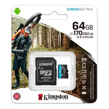 Memoria Micro Sd Kingston 64gb Canvas Go! Plus 170mb/s