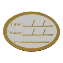 Etiqueta Adesiva Fabricação Validade E Linha 1.000 Unidades Cor Dourado Desenho Impresso Fabricação/validade