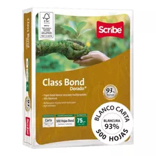 Papel Carta Scribe Class Bond Dorado - 1 Paquete Con 500 Hojas Color Blanco