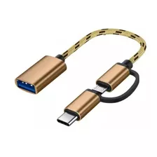 Cable Adaptador Convertidor Usb 2 En 1 Tipoc Micro Usb