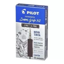 Caneta Pilot Esferográfica Super Grip 0.7 12 Unidades