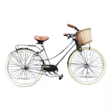 Bicicleta Paseo Femenina Le Bike Classic Vintage 2021 R26 1v Freno V-brakes Color Negro Con Pie De Apoyo 