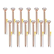 Bolígrafo - 12 Pieces Big Crystal Diamond Pens Rose Gold Pen