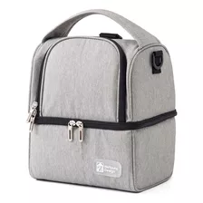 Bolso Mochila Pañalera Térmico Gris /negro +2 Pilas De Hielo