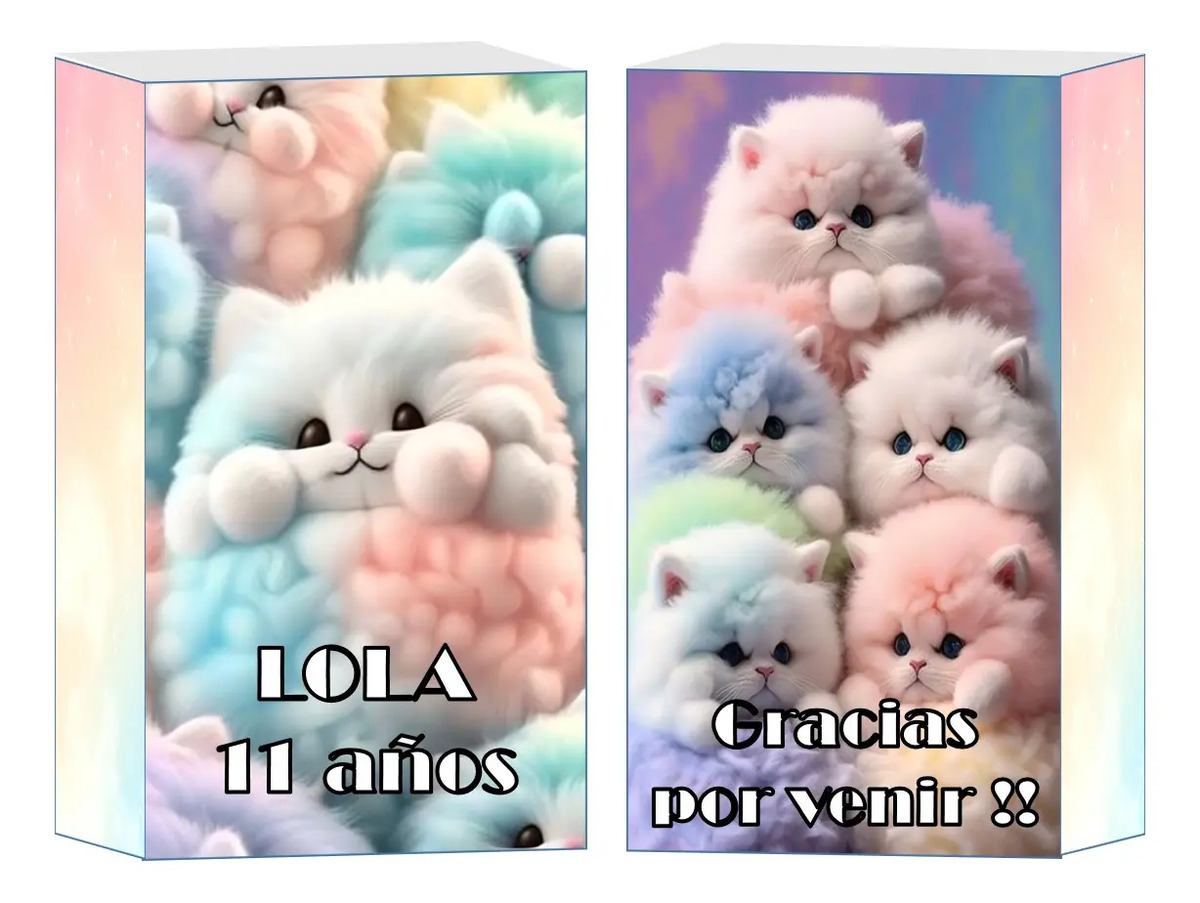Bolsa Golosinera Personalizada Gatitos Gato X 10