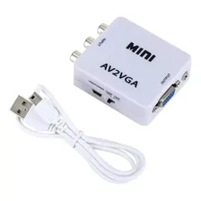 Adaptador Convertidor De Video Av Rca A Vga + Salida Audio