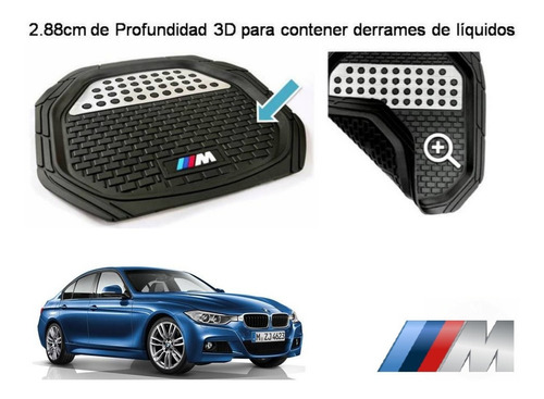 Tapetes 4pz Charola 3d Logo Bmw M-series 340i 2012 A 2017 Foto 4