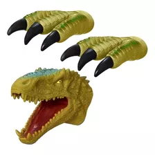 Kit Fantoches Dinossauro T-rex Garra E Cabeça 3 Peças