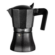 Cafetera Italiana Fagor Negra Modelo Tiramisú 12 Tazas Color Negro