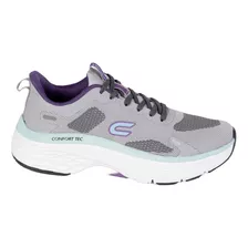 Tenis Deportivo Court Color Gris Morado Para Mujer A4720j