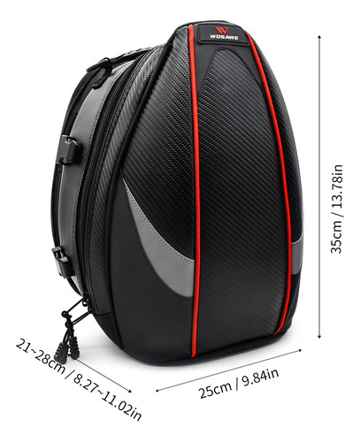 Bolsa Trasera De Moto Wosawe, Bolsa De Equipaje Para Asiento Foto 8