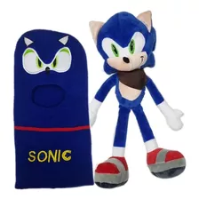 Set X2 Sonic Mulñeco 42cm + Gorro Pasamontañas Promo