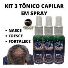 3 Tônico Fortalecedor Do Bulbo Capilar Anti Caspa Em Spray!!