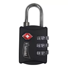 Candado De Combinación Maleta Lockers Negro Tsam 3 Phillips 