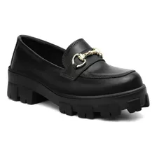 Mocassim Feminino Oxford Tratorado Confortável C/ Detalhe