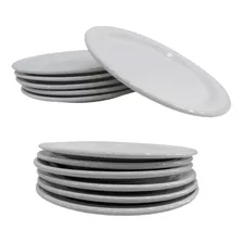 Plato Tipo Ceramica Blanca Pastelero,arrocero 20cm 12 Pzas