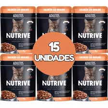  Sachê Ração Úmida Nutrive Gatos Adultos Salmão Caixa 15 Uni