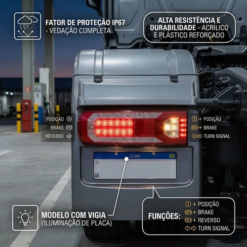 Lanterna Traseira Mb Mercedes Novo Actros Axor Lado Esquerdo Esquerdo/motorista — foto 6