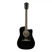 Guitarra Electroacústica Fender Alternative Fa-125ce Para Diestros Black Nogal Brillante