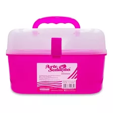 Maleta Multiuso Manicure Pedicure Maquiagem Rosa Grande