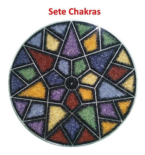 Painel Mandala Decorativo Em Pedras S. Preciosas 50 Cm.