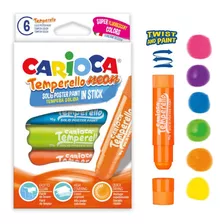 Tinta Guache Bastão Temperello Carioca 6 Cores Neon