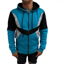 Campera Canguro, Combinada Frizada De Algodon