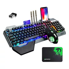 Teclado Y Mouse Inalámbricos Para Juegos Con Led Arcoíris