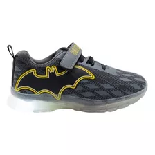 Zapatilla Luces Niño Batman Light Gris Dc Comics