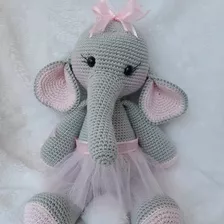 Peluche De Elefante Tejido A Crochet 