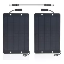 Soshine Paquete De 2 Paneles Solares Usb Con Cable Dc Macho