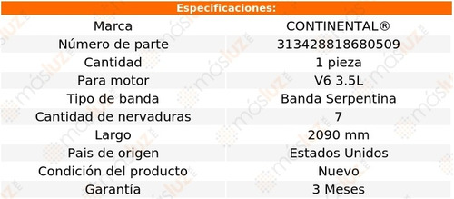 Banda 2090 Mm Acc Es350 Lexus V6 3.5l 07/13 Continental Foto 4