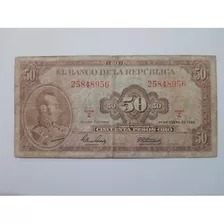 Billete De 50 Pesos Oro Del 1 De Enero De 1964