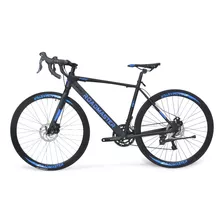 Bicicleta De Ruta Roadmaster Fire Shimano 18 Vel Fren Disco Color Negro/azul Tamaño Del Marco L