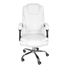 Cadeira De Escritório Best Chair Confort Cpb Ergonômica Branca Com Estofado De Couro Sintético
