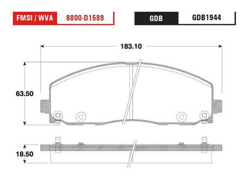 Balata Delantera Low Trw Chrysler Pacifica 2017 Foto 2