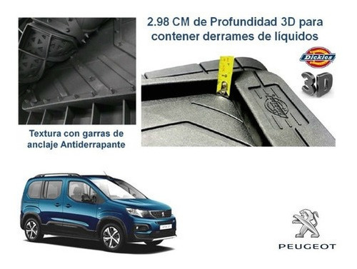 Tapetes Charola 3d Peugeot Rifter 2020 Dickies Origin Foto 6