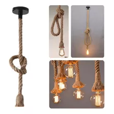 Pendente Corda Rustica Vintage De Teto Decorar Iluminar Luz