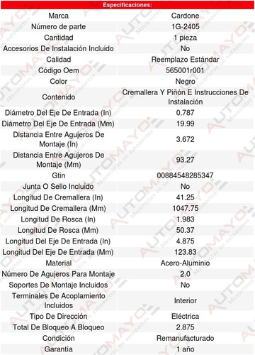 Cremallera Direccion Electroasistida P/kia Rio 16-17 Cardone Foto 5