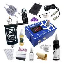 Kit Tattoo Rotativa Eclipse Fonte Digital E Electric Ink 