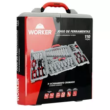 Kit Maleta De Ferramentas Jogo 110 Peças Completo Worker