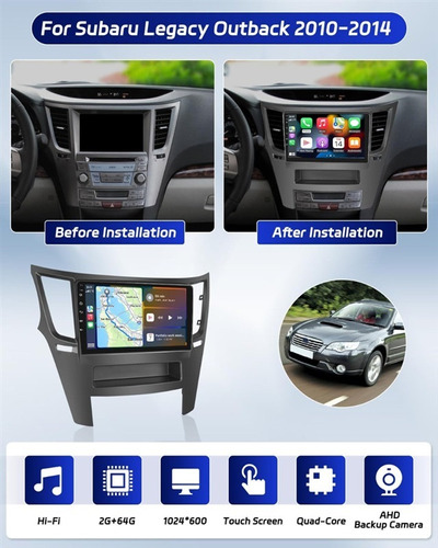 Estereo Subaru Outback Legacy 2010-2014 Android Carplay Gps Foto 2