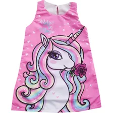 Vestido Para Niñas De Unicornio - Cs