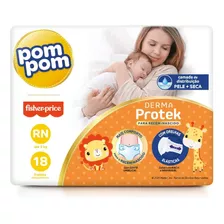 Fralda Descartavél Pom Pom Derma Protek Rn 18 U